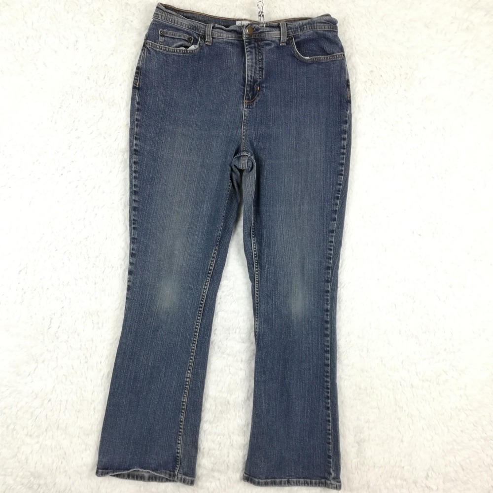 D & Co Womens‎ Jeans Boot Cut Blue Denim Medium Wash High Rise 16